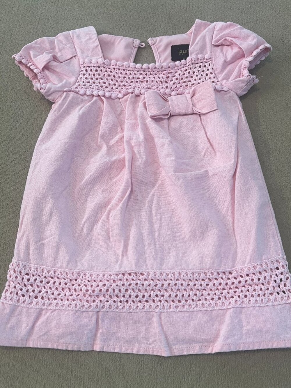 Laundry by Shelli Segal Girls Pink Lining Dress Short Sleeves Size 24 Month